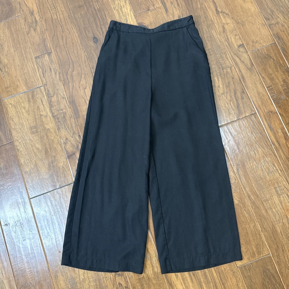 Vetta Wide Leg Baggy Cropped Pants Women's 6 Tencel Made in USA Minimalist Twee